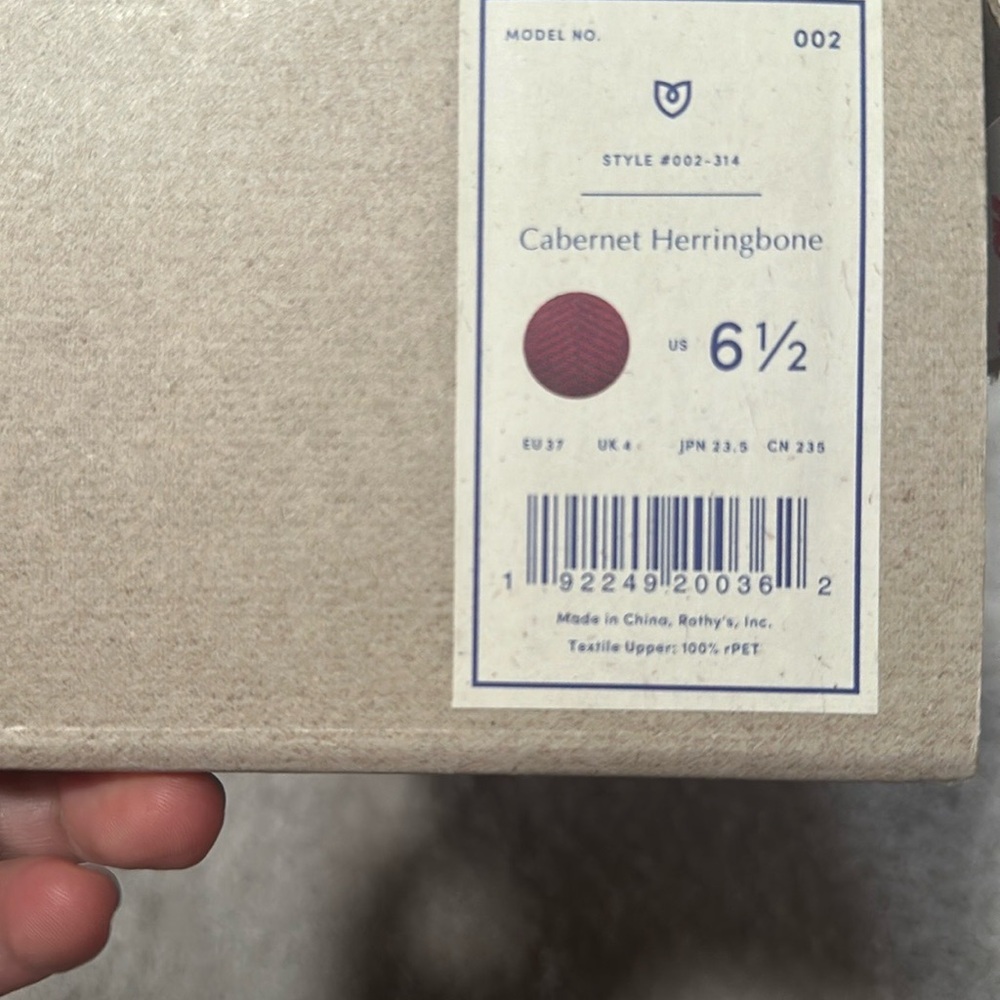 New Rothy's Cabernet Herringbone Point 6.5 - Picture 4 of 4